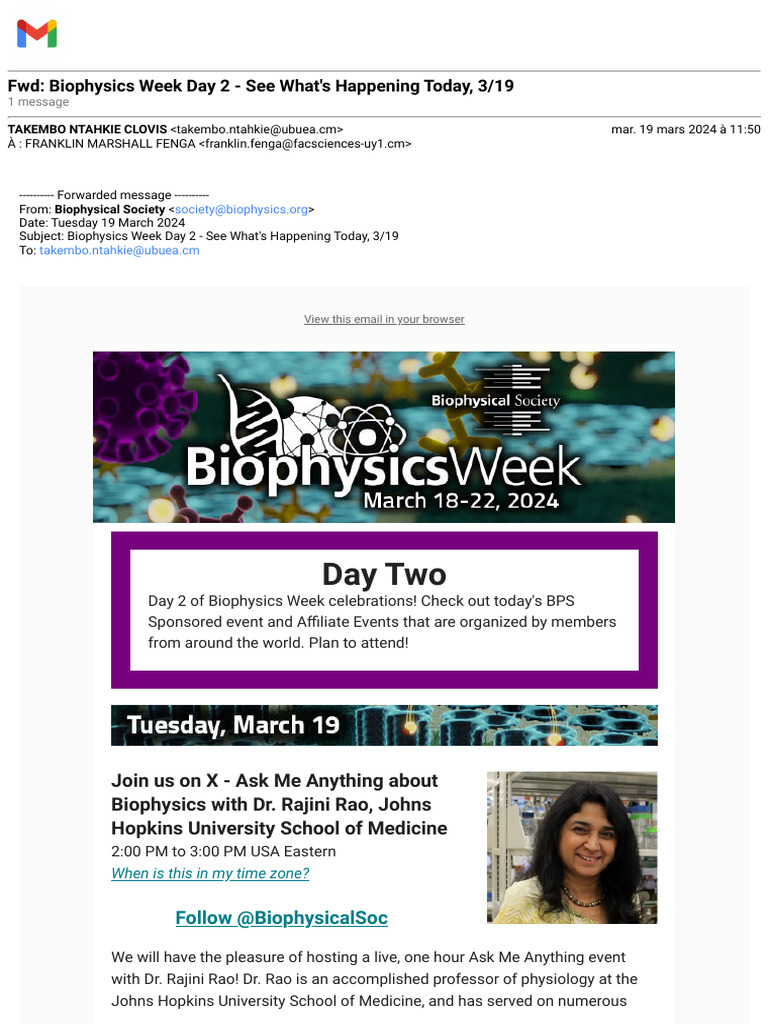 Gmail FWD Biophysics Week Day 2 See What's Happening Today, 3