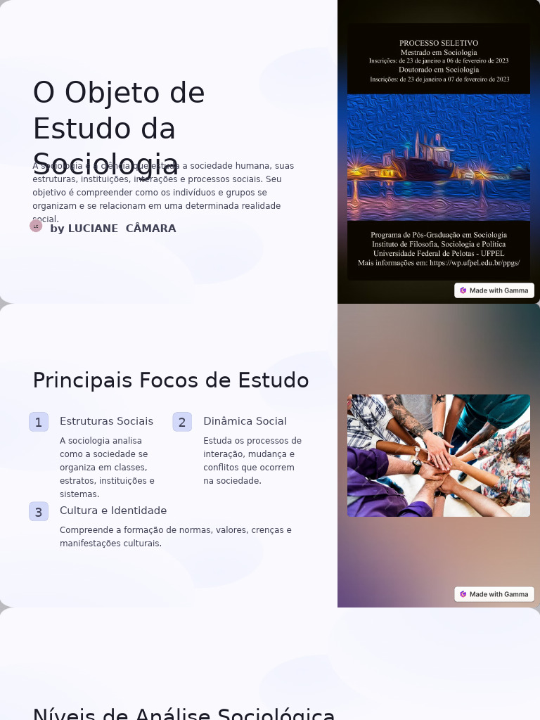 Objeto de Estudo da Sociologia | PDF | Sociologia | Sociedade
