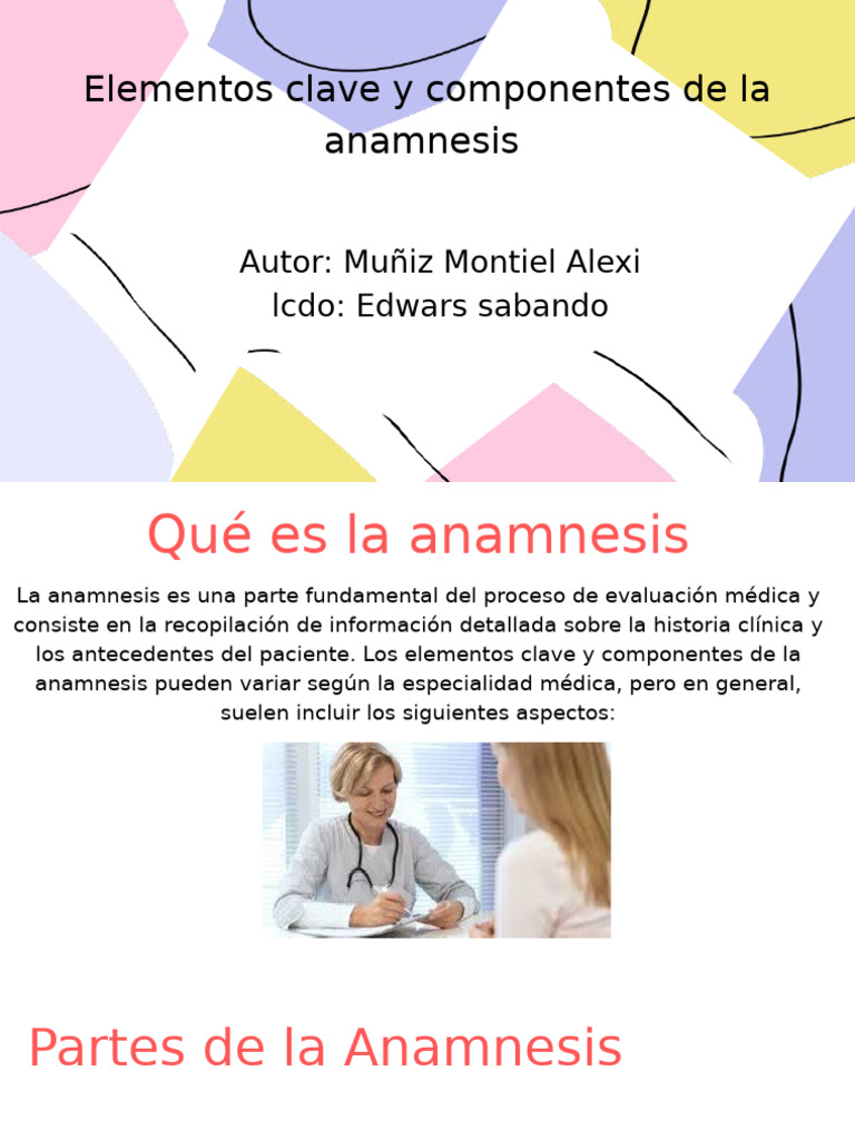 Elementos Clave de la Anamnesis Médica | PDF | Relaciones personales ...