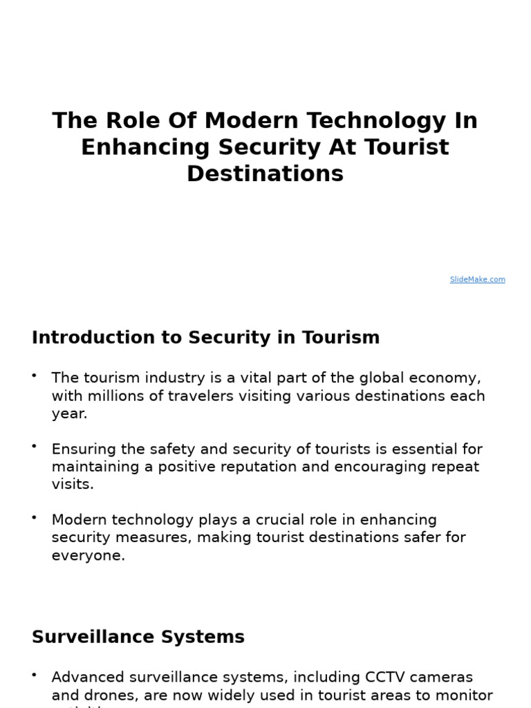 The Role of Modern Technology in Enhancing Security at Tourist ...