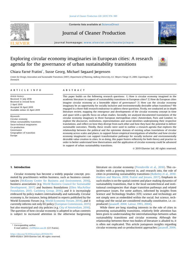 Circular Economy in European Cities | PDF | Sustainability | Governance