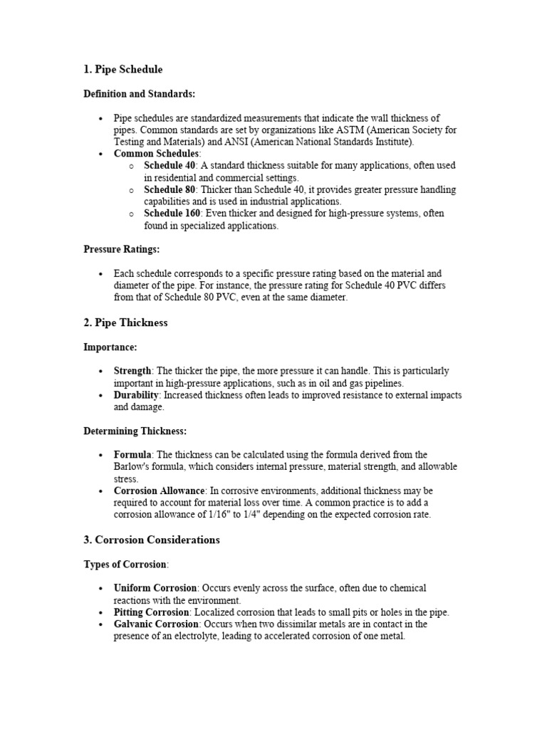 Pipe Schedule | PDF | Corrosion | Stainless Steel