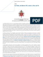 Carta Apostolica - Porta Fide de Bento XVI sobre o Ano da Fé