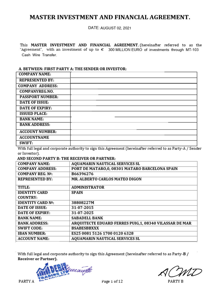 Master Investment Agreement Overview | PDF | Justice | Crime & Violence