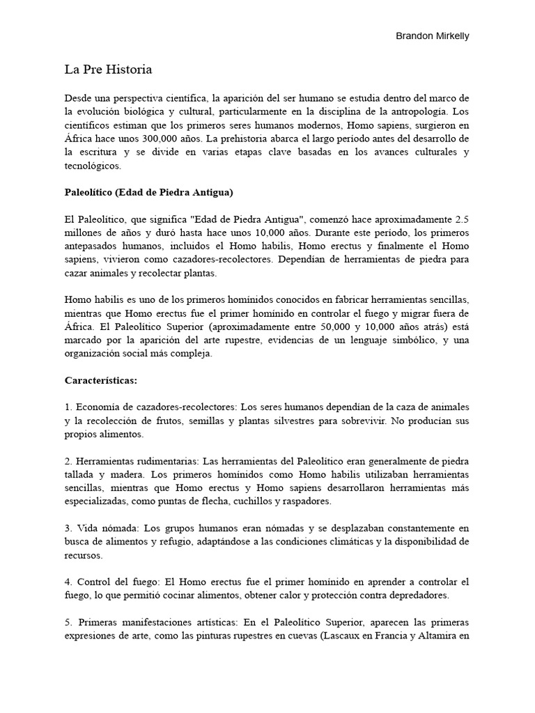 La Pre Historia Pdf Neolítico Agricultura