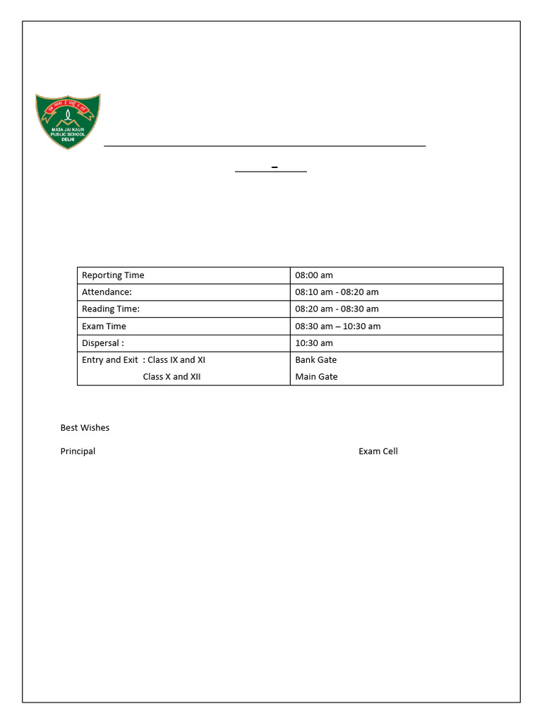 Annual Exam Instructions for Classes IX-XII | PDF