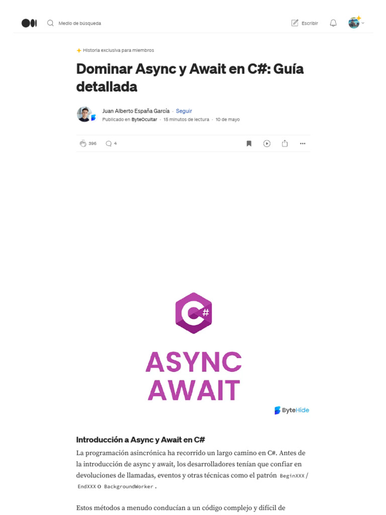 Mastering Async and Await in C# - In-Deph Guide - by Juan Alberto ...