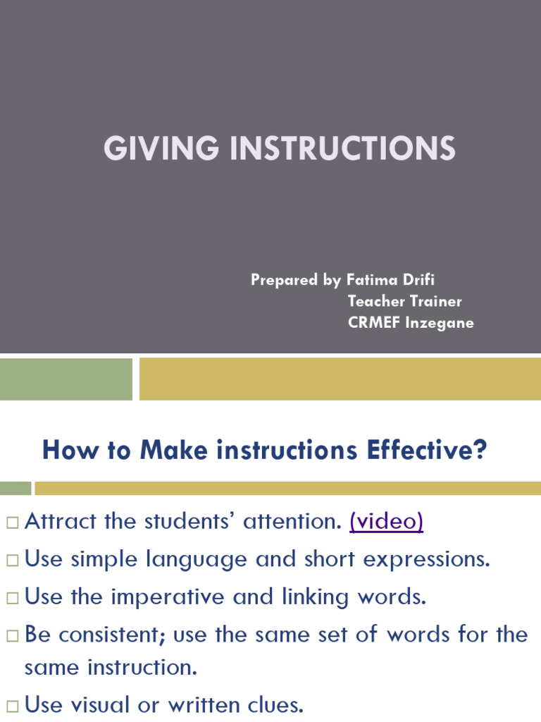 Giving Instructions | PDF