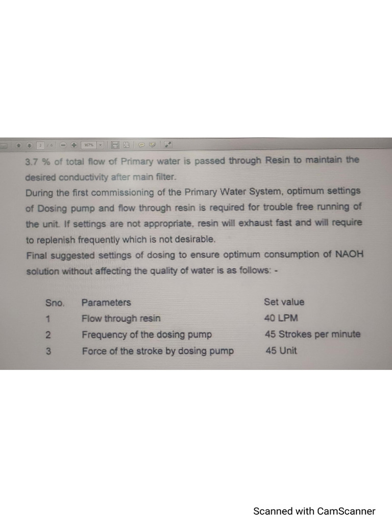 NaOH Dozing Pump Parameters | PDF