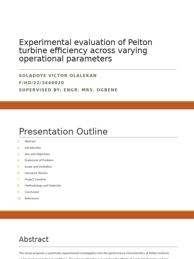 Experimental Evaluation of Pelton Turbine Efficiency Across Varying ...