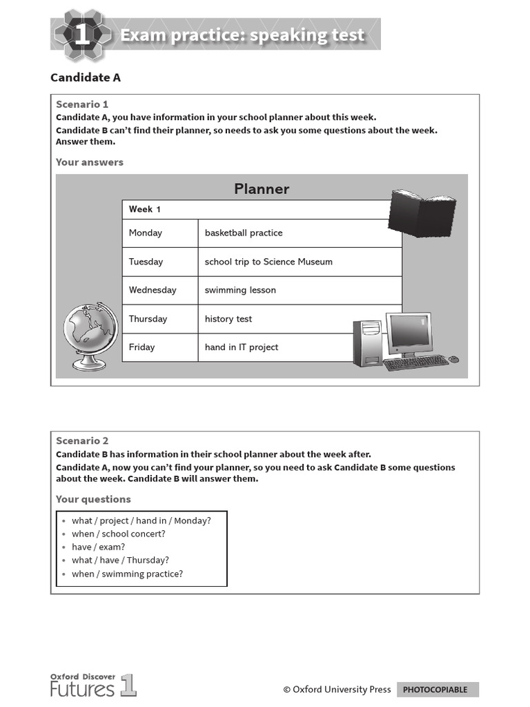 ODF1 Exam Practice Speaking Test 1 | PDF