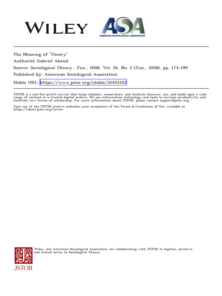 Abend 2008 the meaning of theory pdf theory sociology