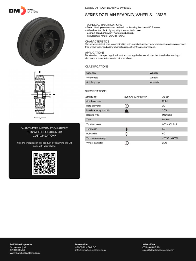 Industrial Wheel Specifications | PDF | Wheel | Bearing (Mechanical)
