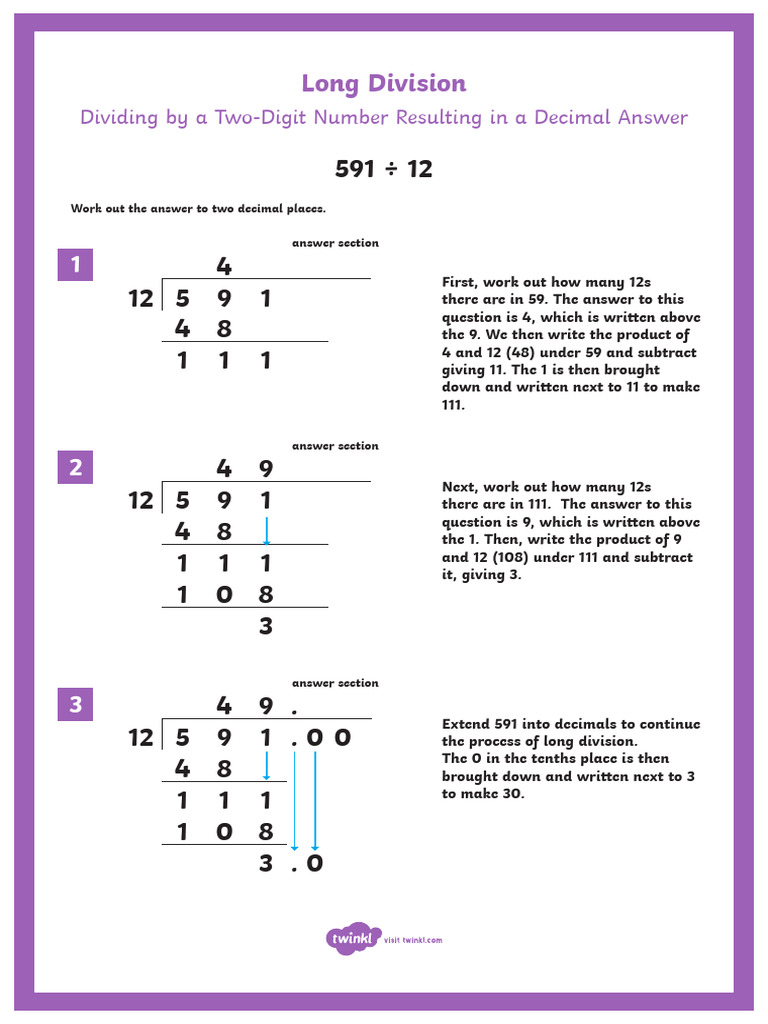 Long Division with Decimals Explained | PDF | Mathematics Of Computing ...