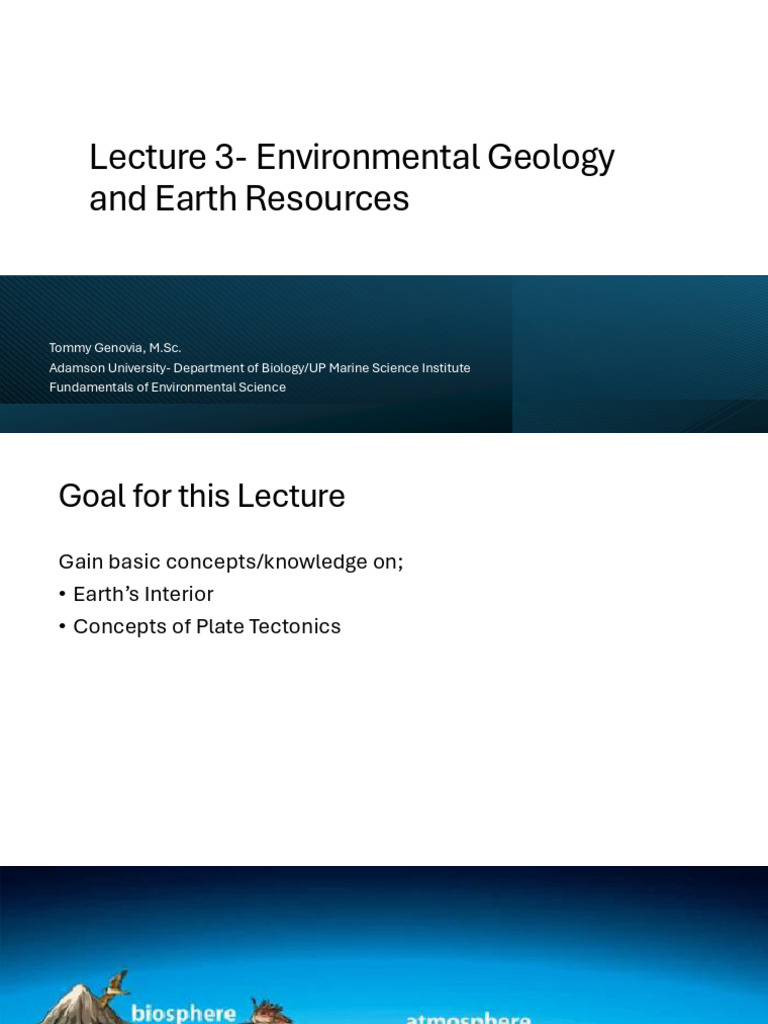 Environmental Geology and Earth's Layers | PDF | Plate Tectonics | Earth