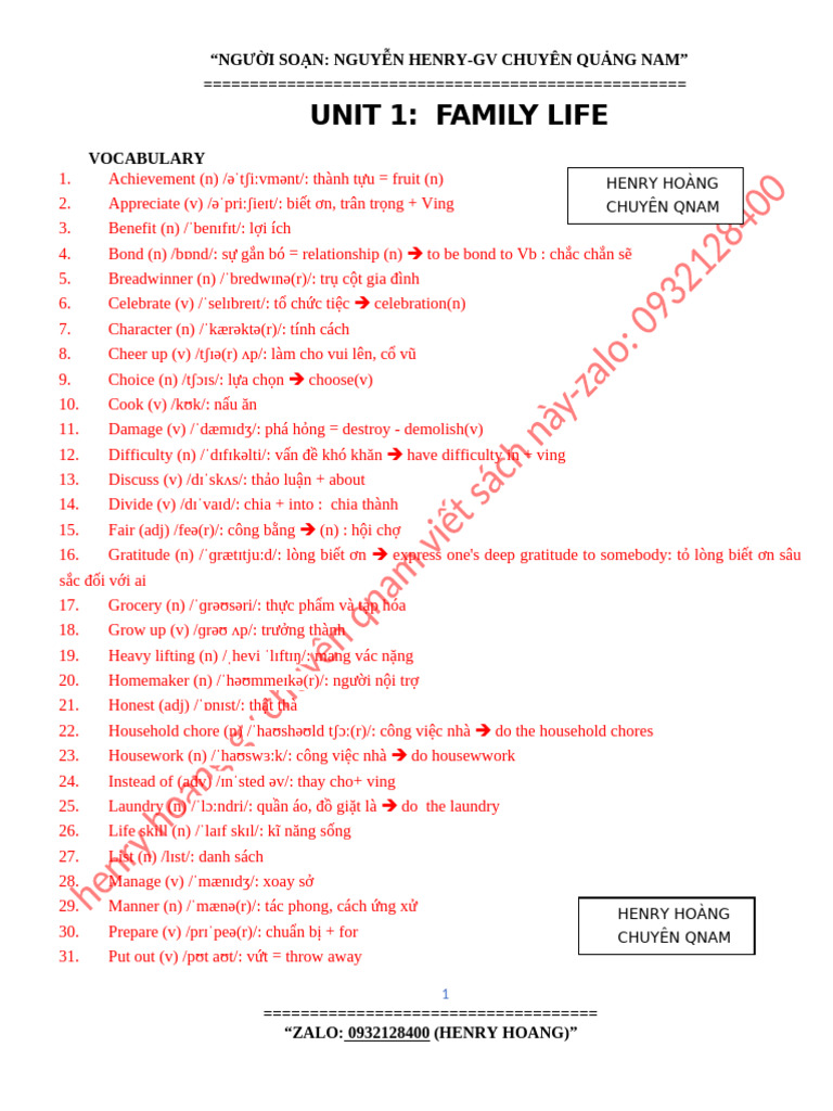 Unit 1 - HS | PDF
