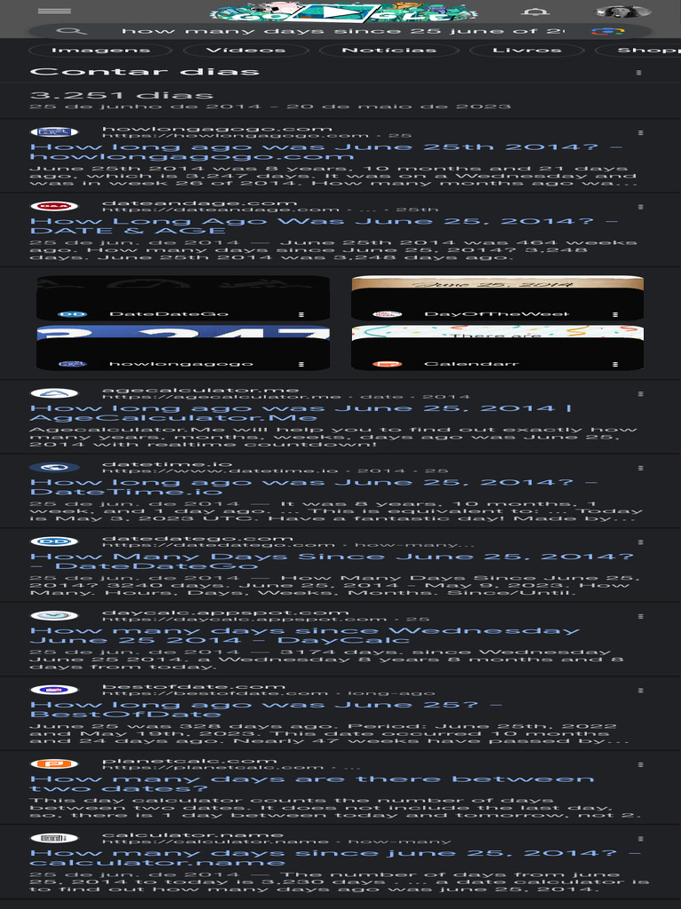 How Many Days Since 25 June of 2014 Pesquisa Google PDF