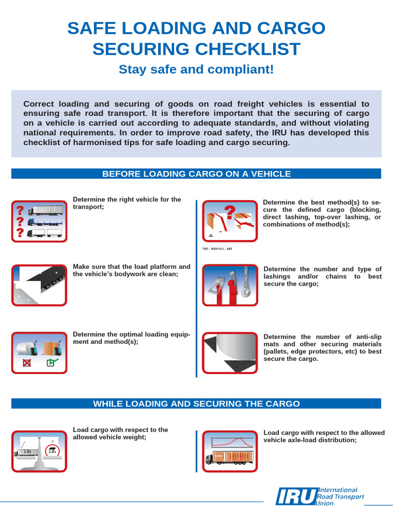 Iru Safeloadingandcargosecuringchecklist Pdf Cargo Road