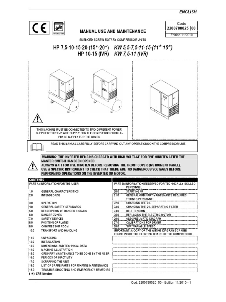 899 Manual Cpa | Refrigeration | Gas Compressor