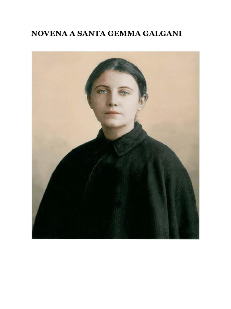 Novena A Santa Gemma Galgani | PDF | Oração | Graça no cristianismo