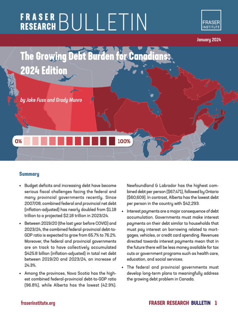 Growing Debt Burden For Canadians 2024 | PDF | Provinces And ...