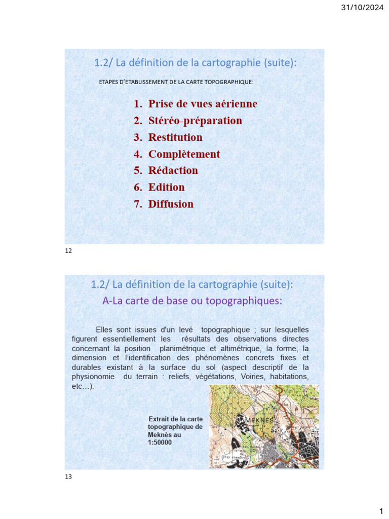 Définition et types de cartographie | PDF | Topographie | Géographie