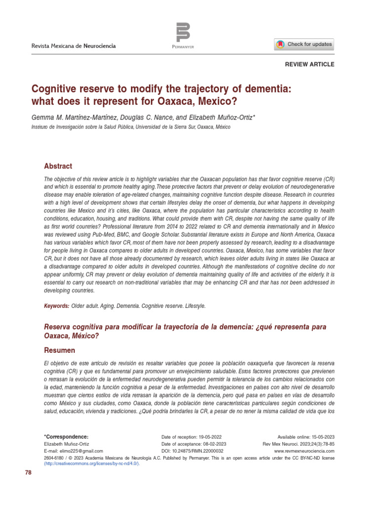 Cognitive Reserve To Modify The Trajectory of Dementia What Does It ...