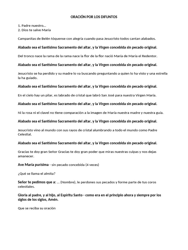 Oración Por Los Difuntos Todos Santos 2024 | PDF | Arte | Religión y ...