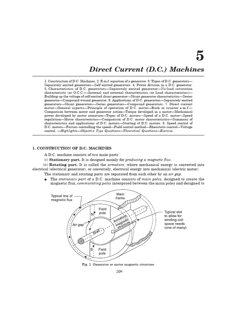 Construction of D.C. Machines Explained | PDF | Electric Motor ...