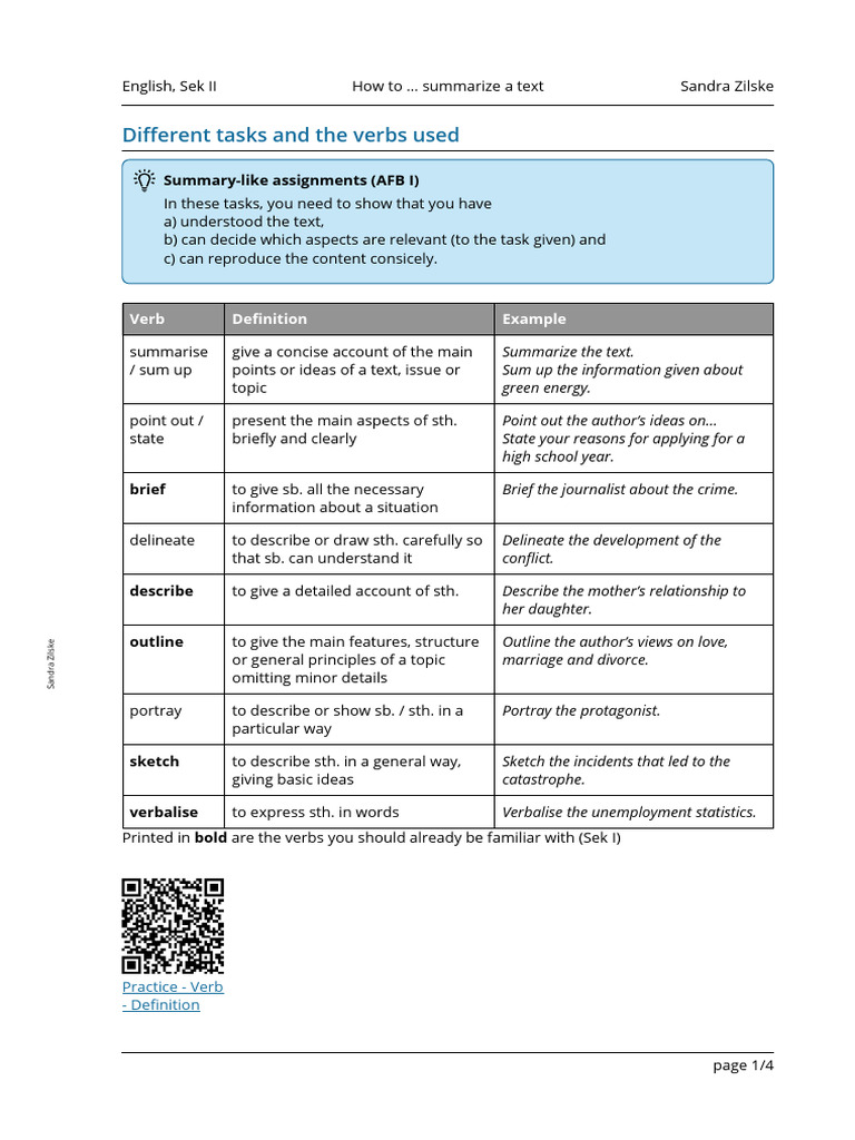 How To ... Summarize A Text | PDF | Language Mechanics | Languages