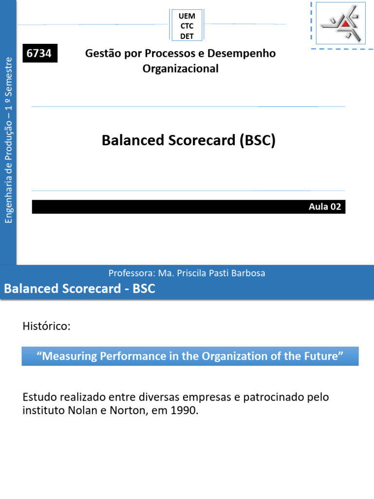Implementação do Balanced Scorecard | PDF | Business