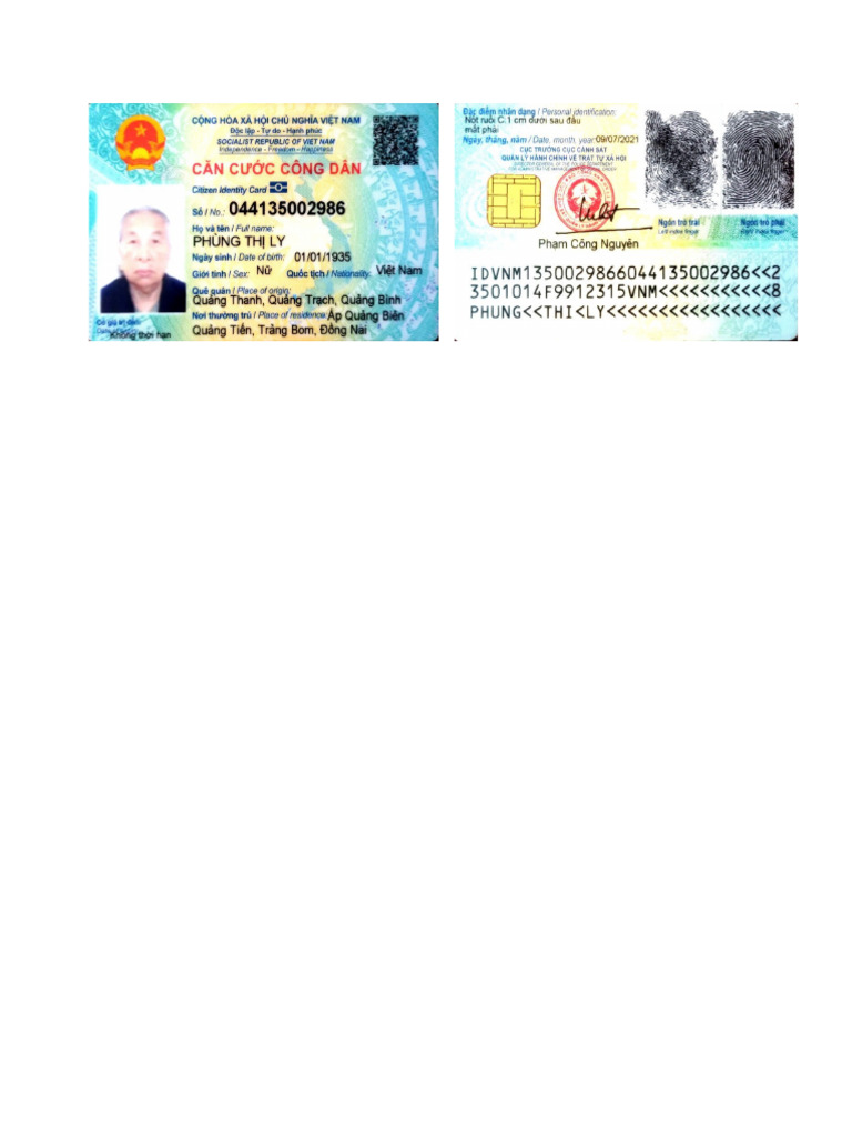 CCCD. Bà Ly | PDF