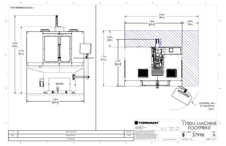 1100M Machine Footprint Drawing | PDF