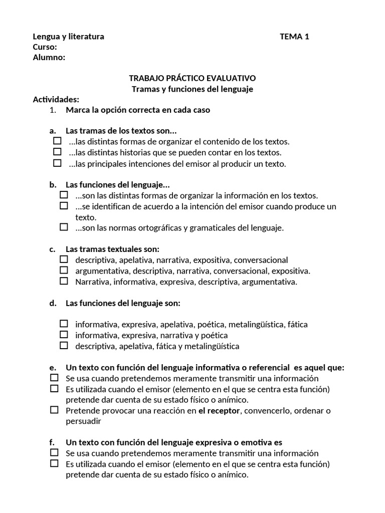 Tramas y funciones del lenguaje en textos | PDF | Comunicación humana ...
