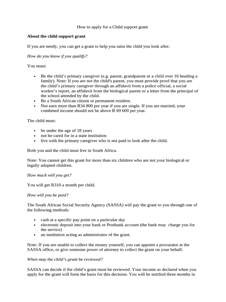 Page 50 How To Access A Child Support Grant | PDF | Child Support | Justice