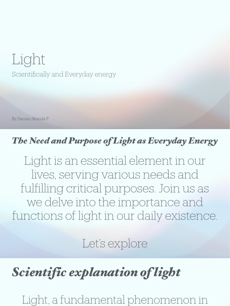 The Importance of Light in Daily Life | PDF | Light | Waves