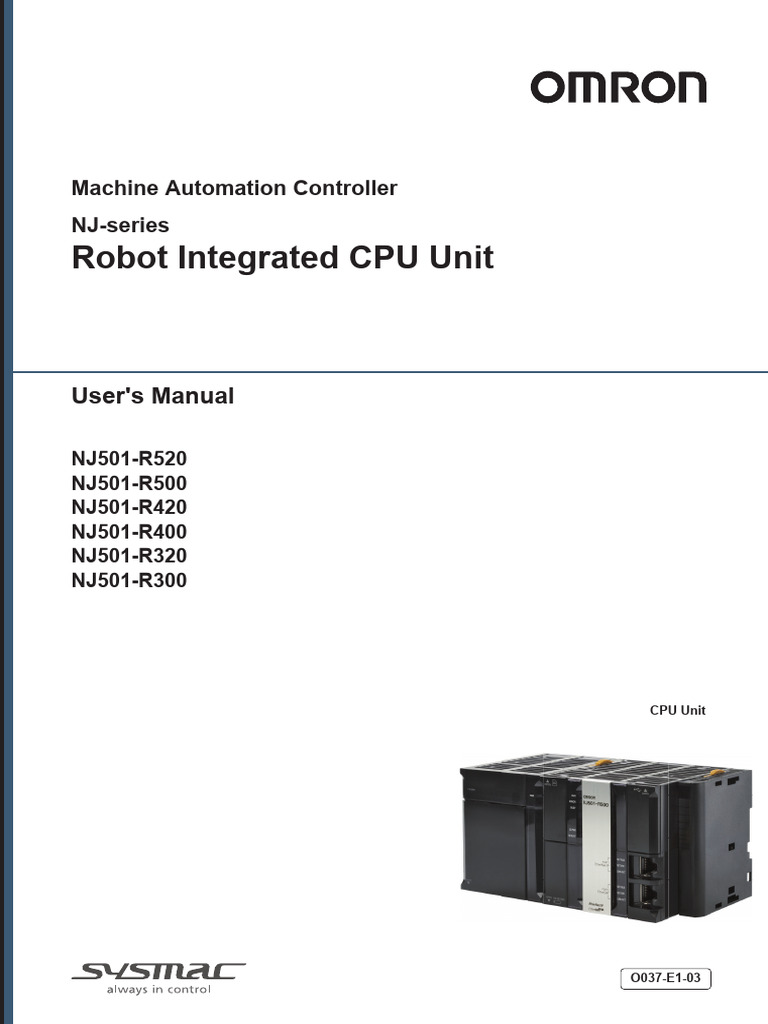 Robot Integrated CPU Unit: User's Manual | PDF | Computer Program ...