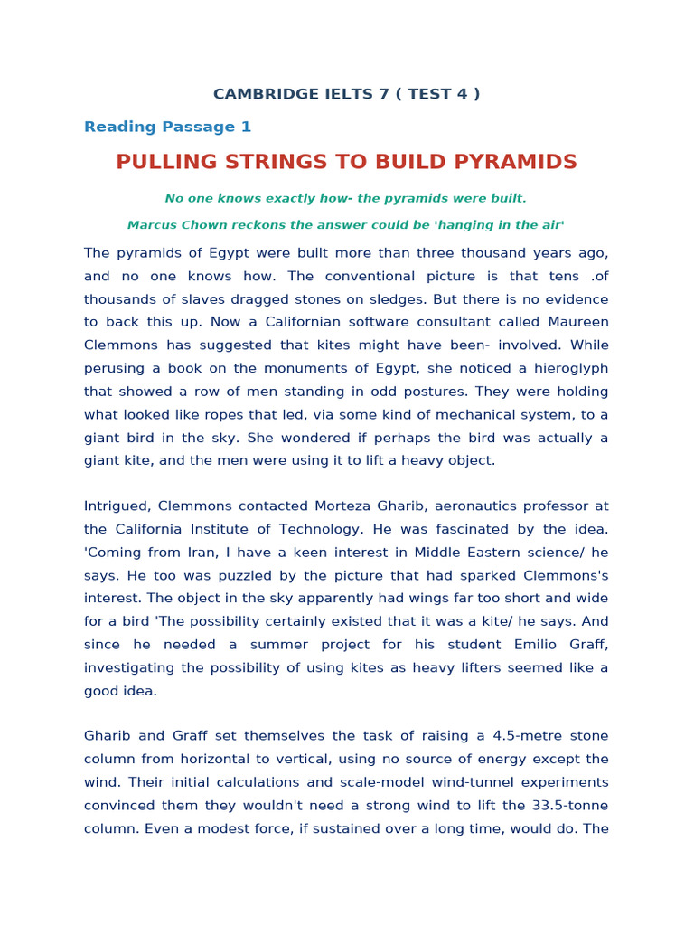 Cambridge Ielts 7 Test 4 Pdf