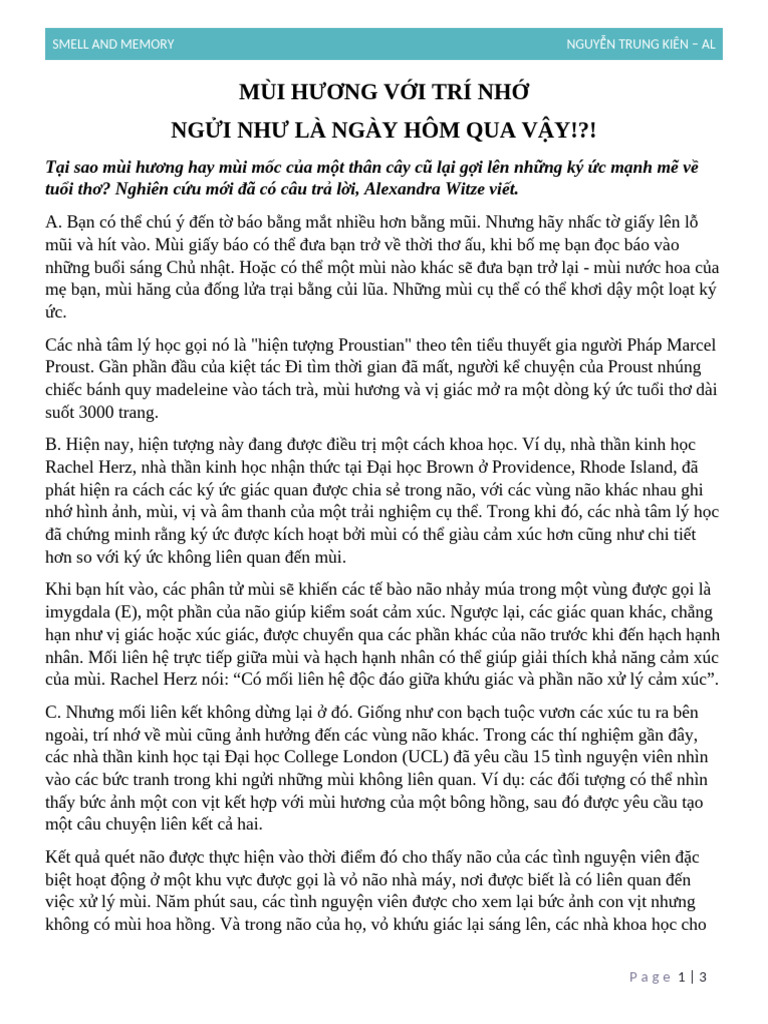 Smell And Memory Pdf