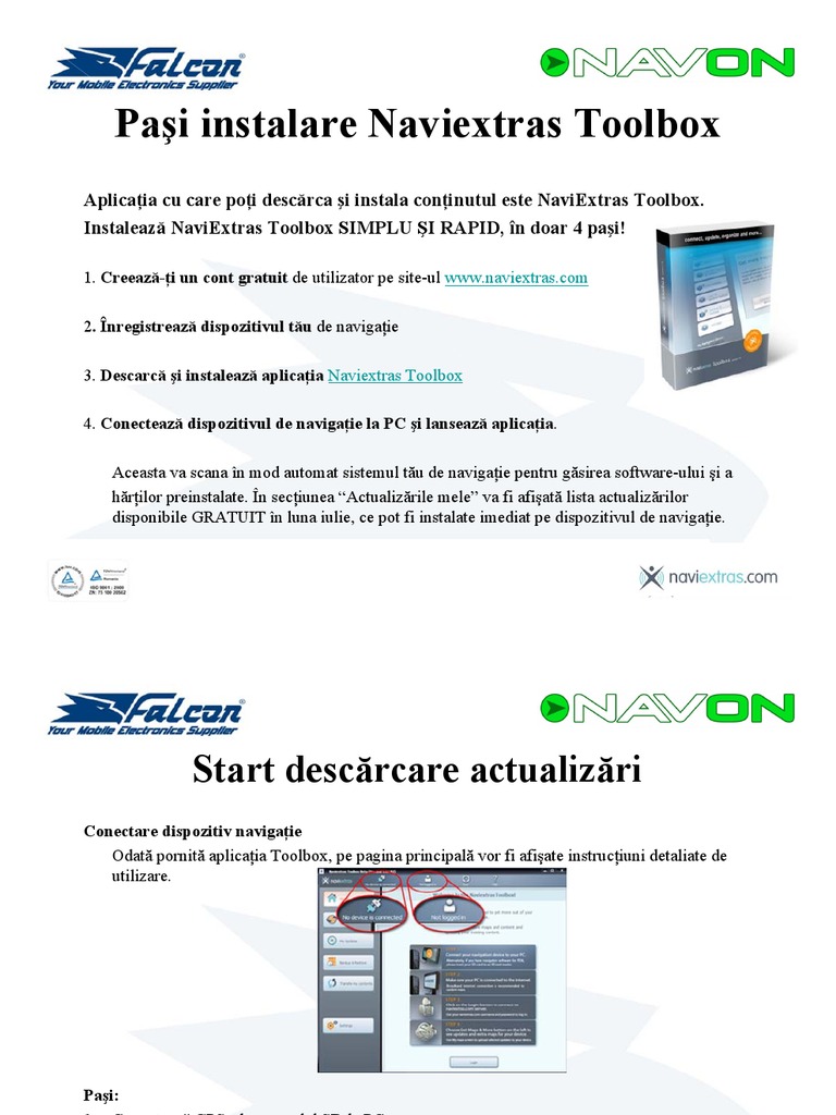 Pasi Instalare Naviextras Toolbox | PDF