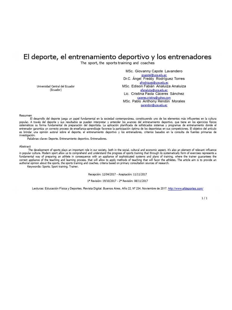 El Deporte El Entrenamiento Deportivo Y Los Entrenadores The Sport