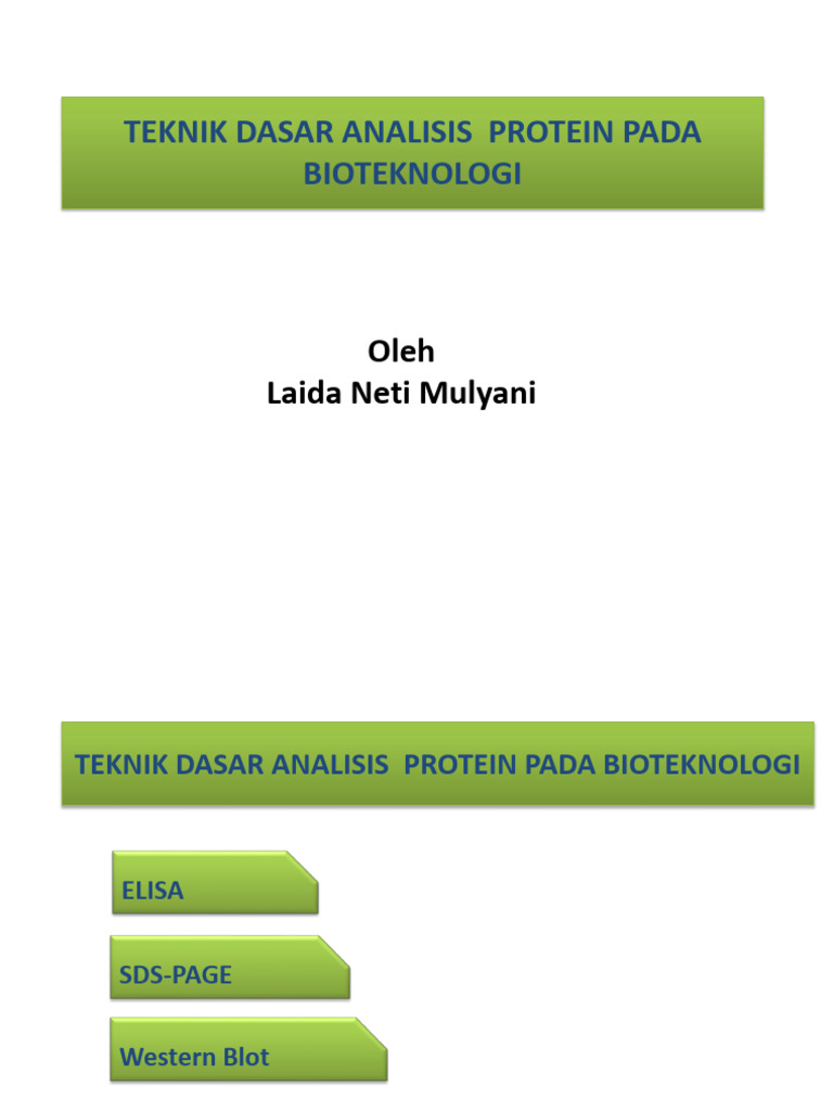 Teknik Analisis Protein dalam Bioteknologi | PDF