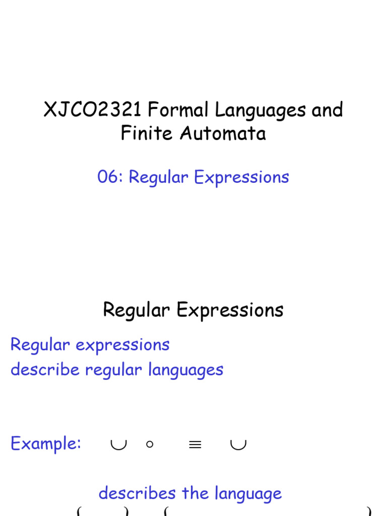 Lect 06 | PDF | Regular Expression | Mathematical Proof