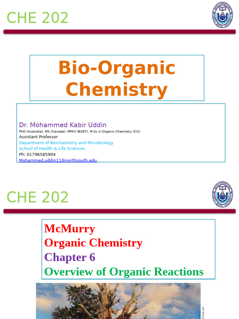 Lecture 9 - 10 CHE202 Overview of Organic Reaction | PDF | Chemical ...