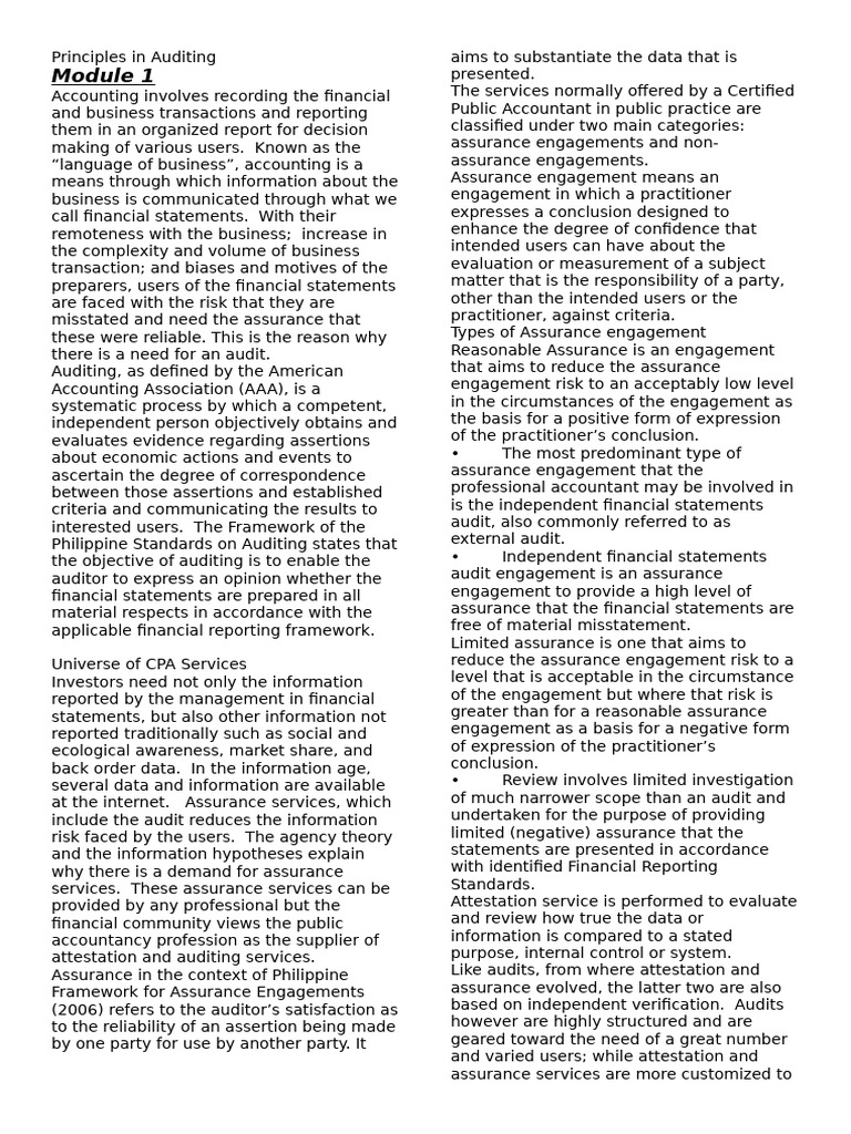 Principles of Auditing and Assurance Services | PDF | Internal Control ...