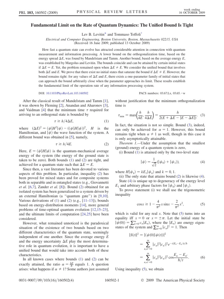 Fundamental Limit On The Rate of Quantum Dynamics: The Unified Bound Is ...