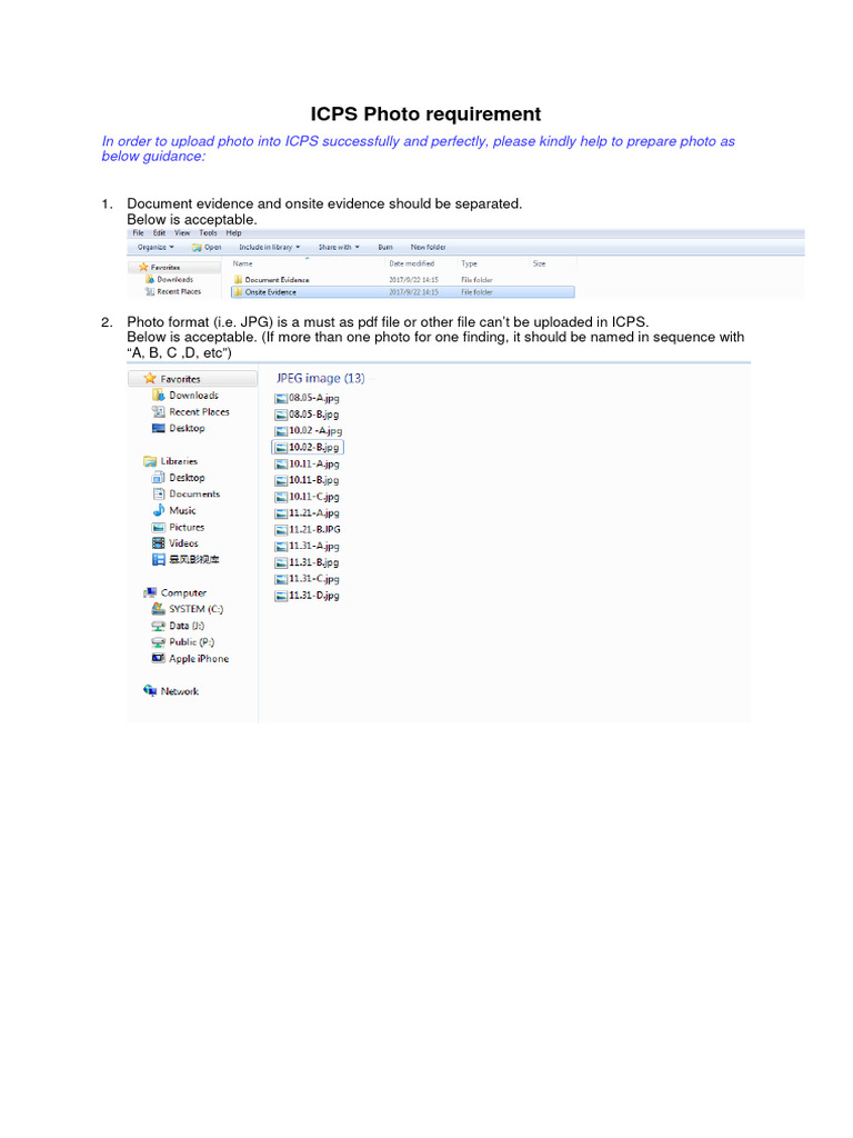 ICPS Photo Upload Guidelines | PDF
