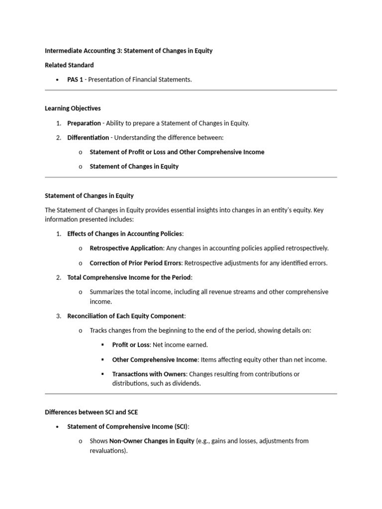 Statement of Changes in Equity Explained | PDF | Equity (Finance) | Income