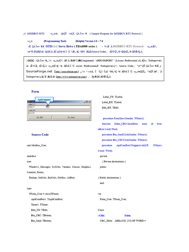 Modbus CRC Program | PDF | Computer Engineering | Computer Data