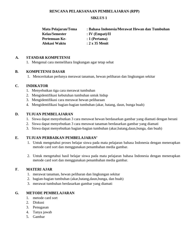SIKLUS 1 RPP Yg Dipritn PKP | PDF | Karier & Perkembangan